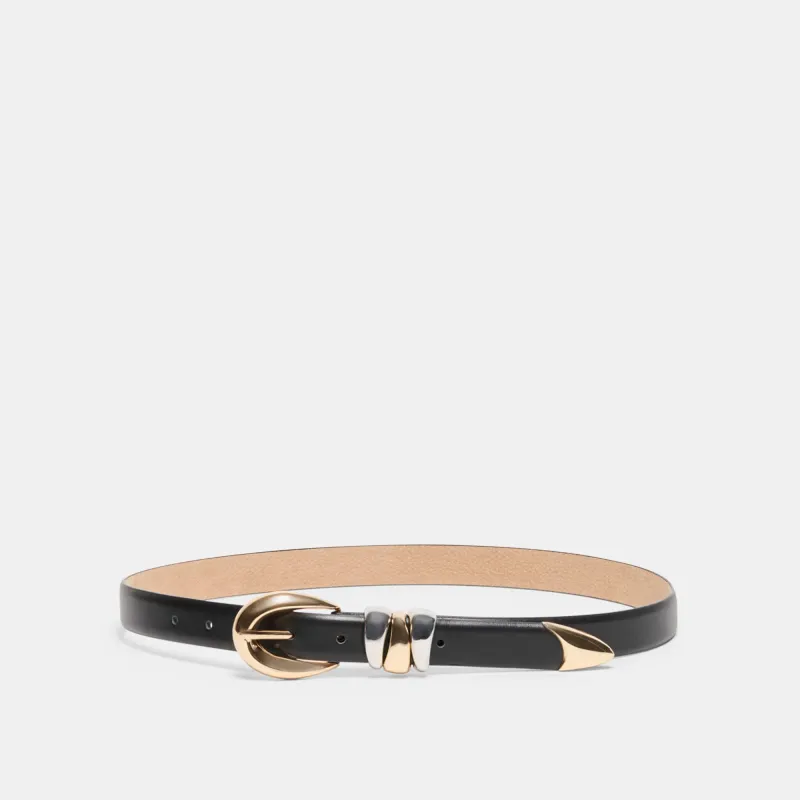 MIXED METAL BUCKLE BELT BLACK sold by Dolce Vita