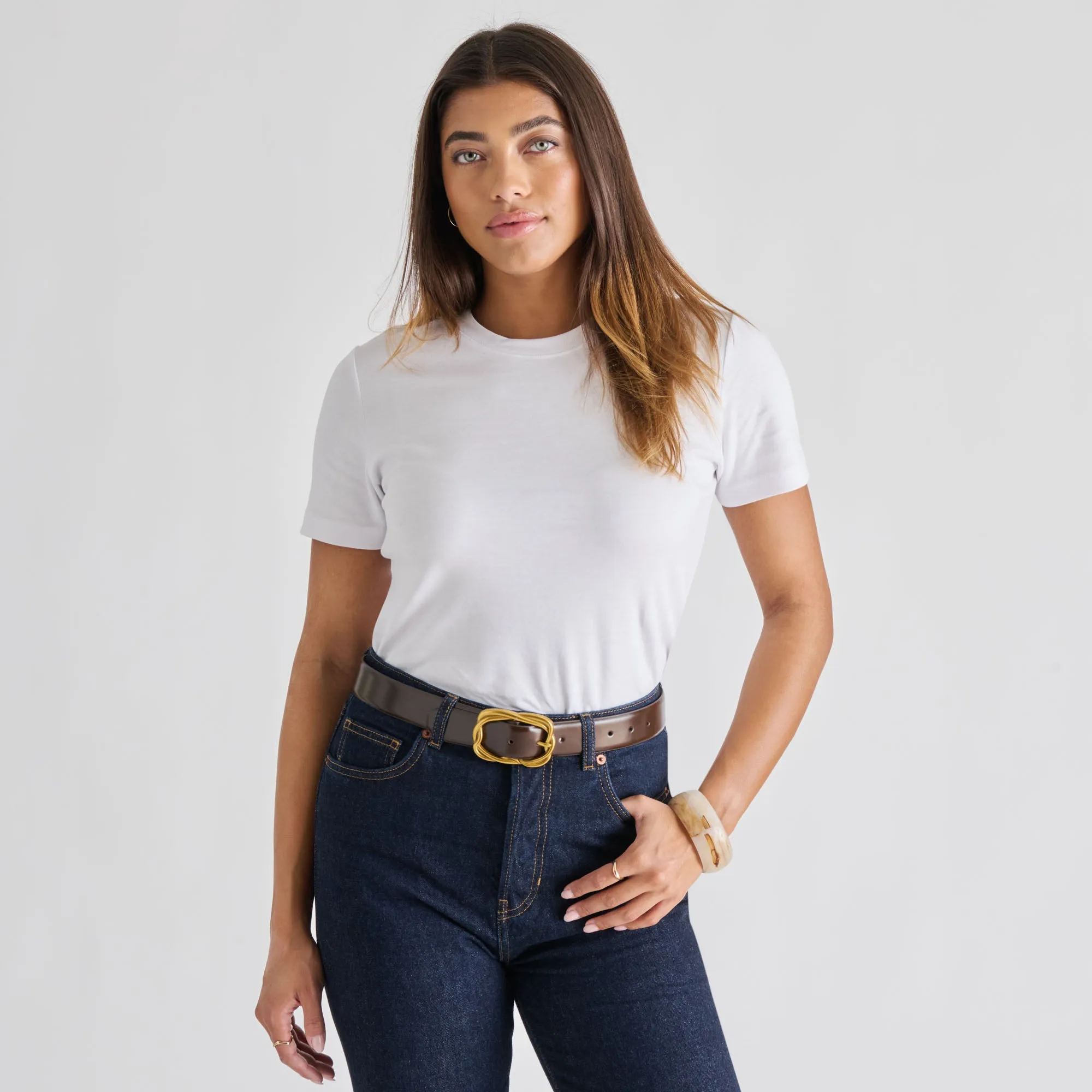 BRAIDED BUCKLE BELT MAHOGANY GOLD sold by Dolce Vita product image thumbnail 2