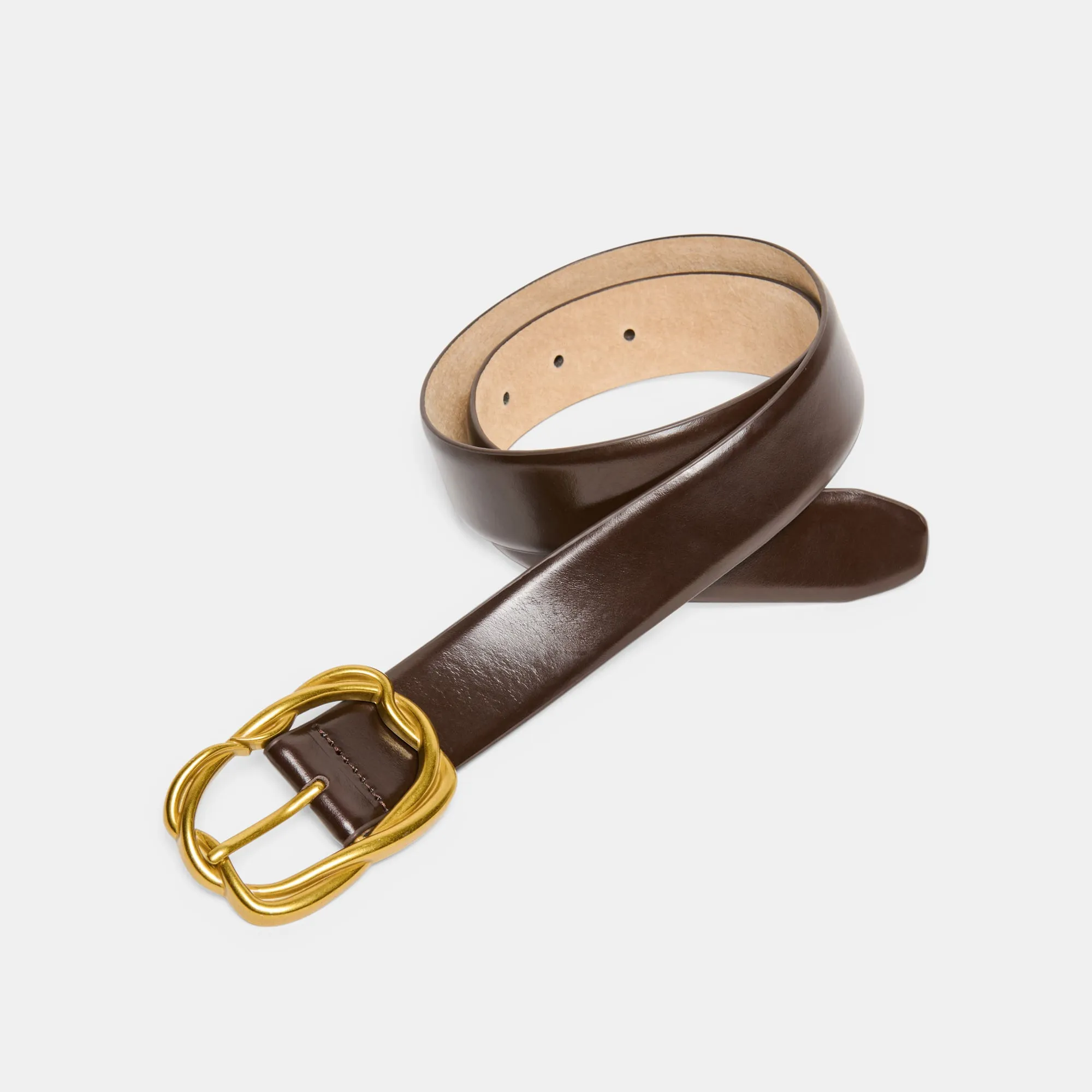 BRAIDED BUCKLE BELT MAHOGANY GOLD sold by Dolce Vita product image thumbnail 5