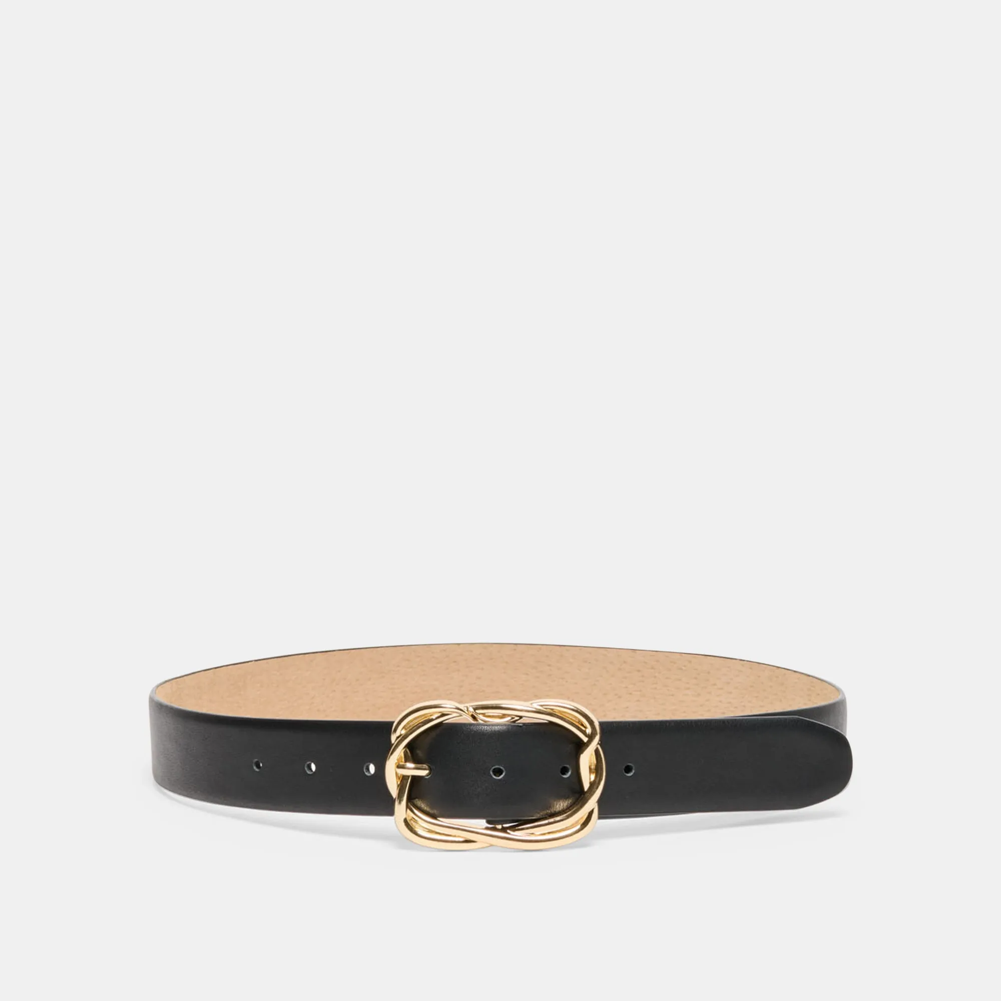 BRAIDED BUCKLE BELT BLACK GOLD sold by Dolce Vita