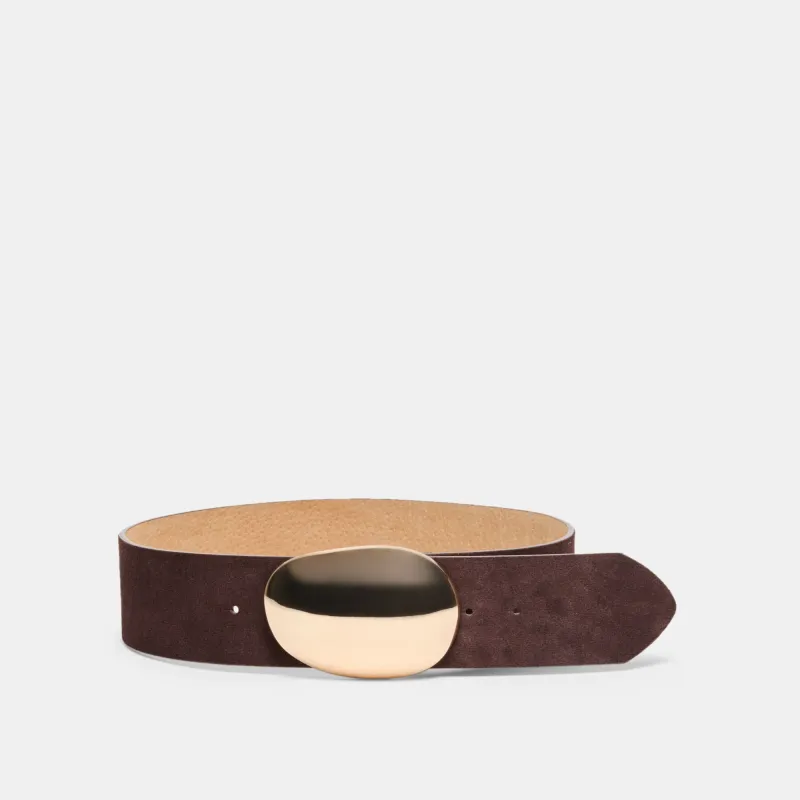 BUBBLE BUCKLE BELT MAHOGANY GOLD sold by Dolce Vita