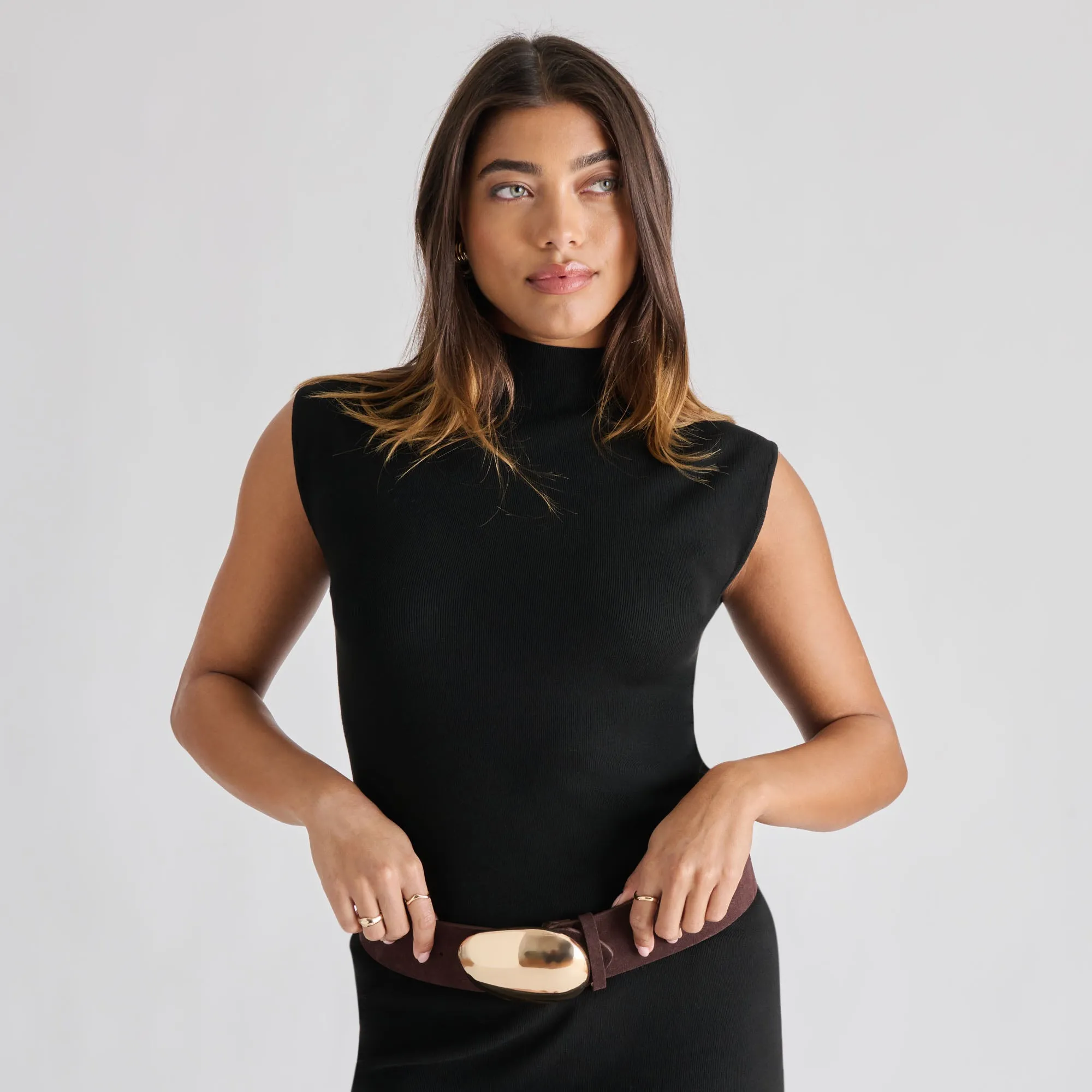 BUBBLE BUCKLE BELT MAHOGANY GOLD sold by Dolce Vita product image thumbnail 2