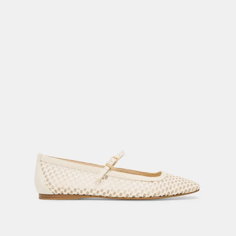 REYES BALLET FLATS WHITE WOVEN RAFFIA sold by Dolce Vita