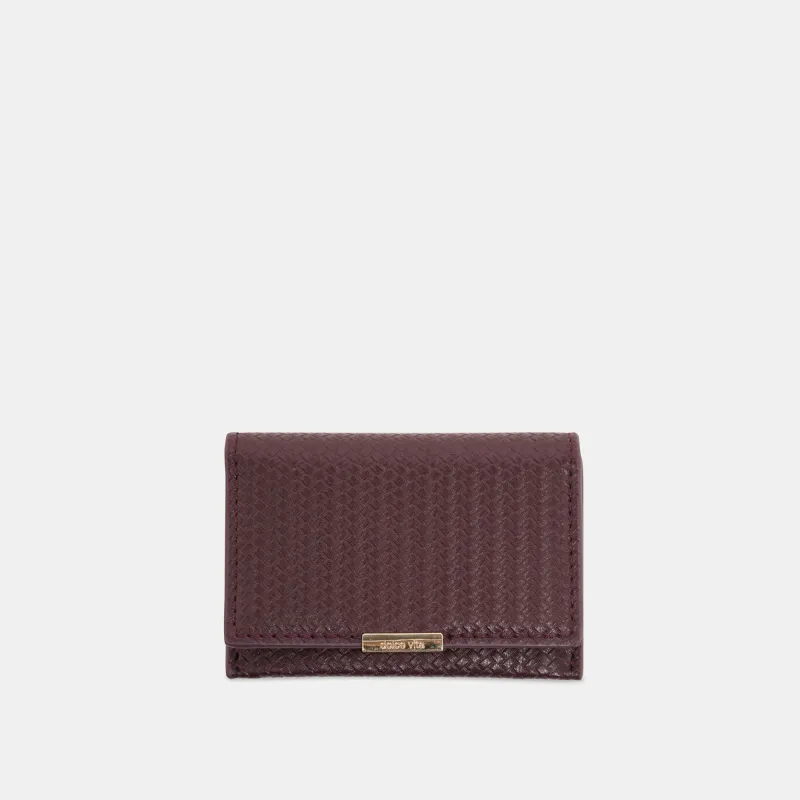 MINI-ME WALLET BURGUNDY WOVEN STELLA sold by Dolce Vita