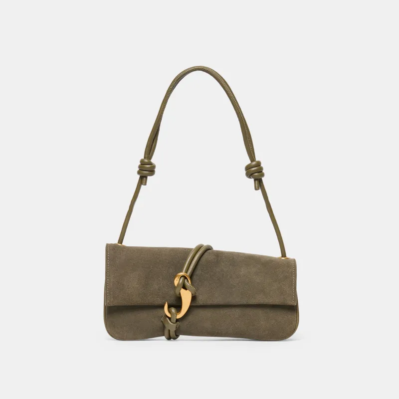 ALICE SHOULDER BAG OLIVE SUEDE sold by Dolce Vita
