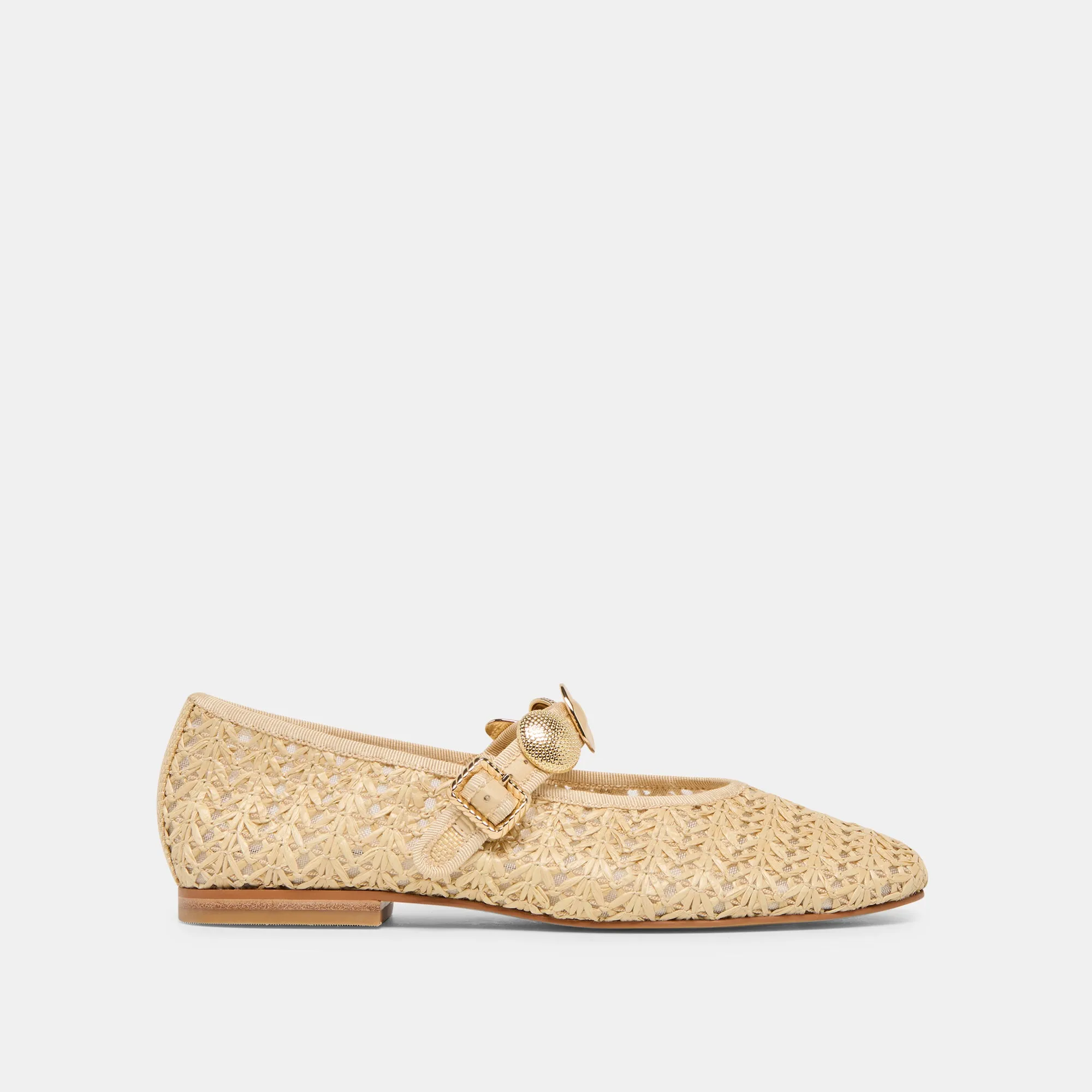 RELAN BALLET FLATS NATURAL CROSS HATCH RAFFIA sold by Dolce Vita