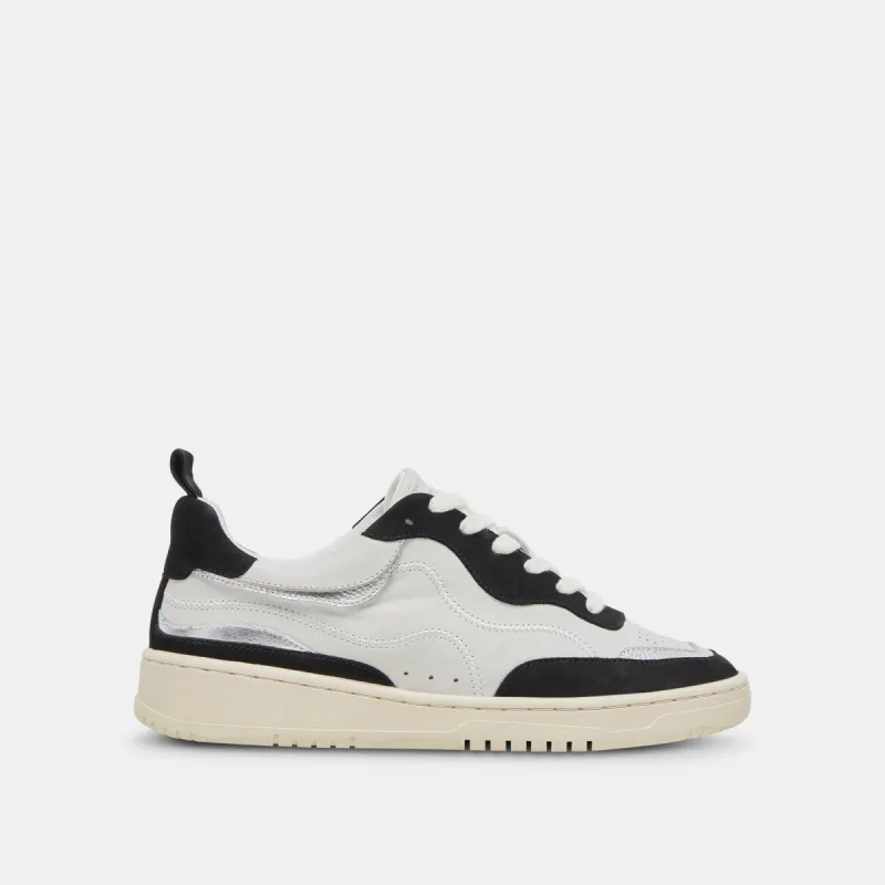 ADELLA SNEAKERS WHITE BLACK LEATHER sold by Dolce Vita