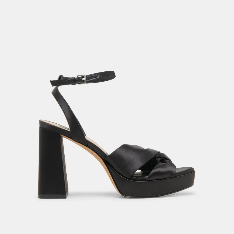 PARLO HEELS ONYX SATIN - re:vita sold by Dolce Vita