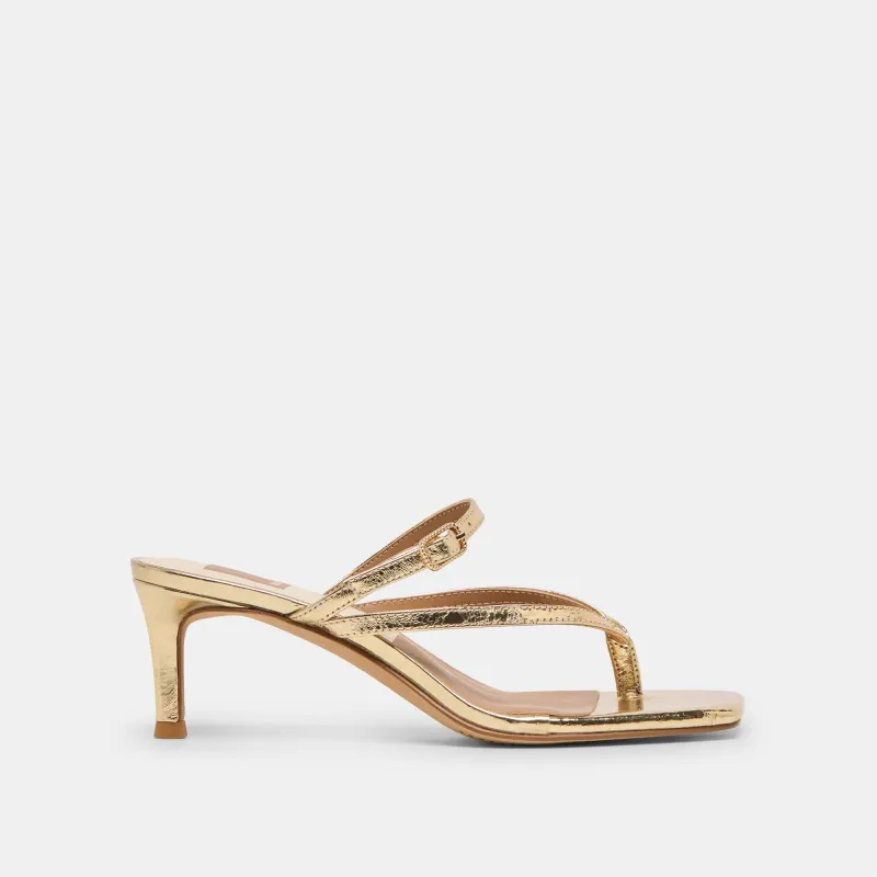 BIAGA HEELS GOLD DISTRESSED LEATHER sold by Dolce Vita