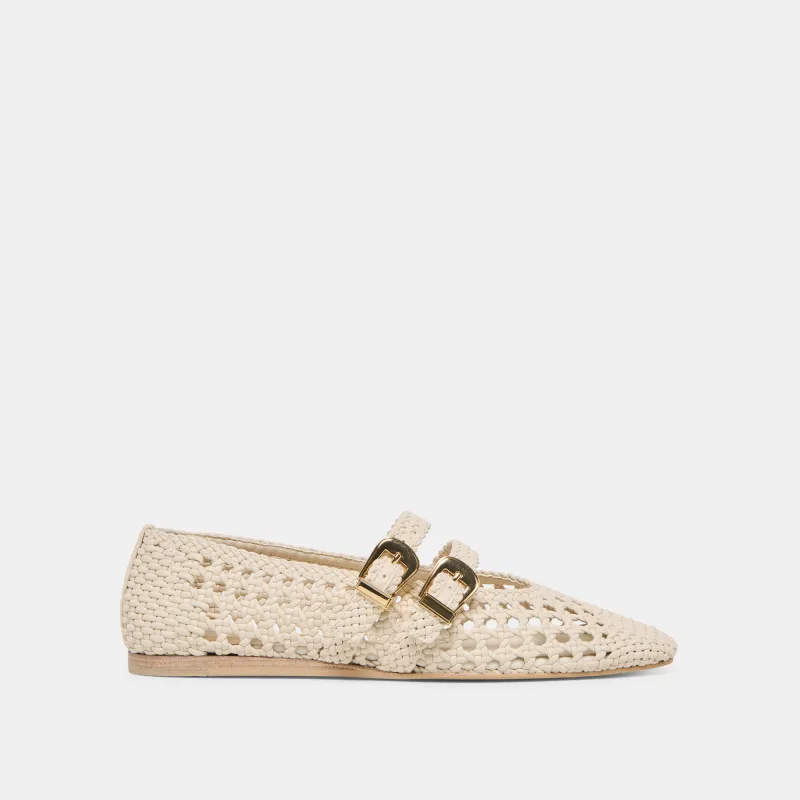 BAYLEE WOVEN BALLET FLATS CREME WOVEN STELLA sold by Dolce Vita