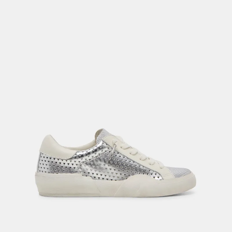 ZINA PERF 360 SNEAKERS SILVER LEATHER sold by Dolce Vita