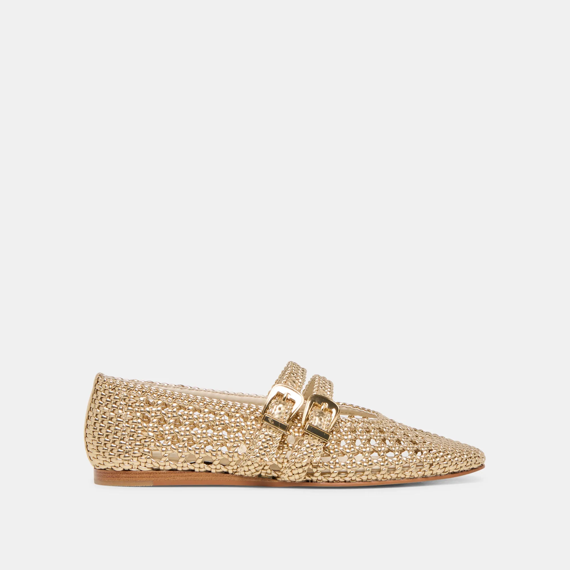 BAYLEE WOVEN BALLET FLATS GOLD WOVEN STELLA sold by Dolce Vita