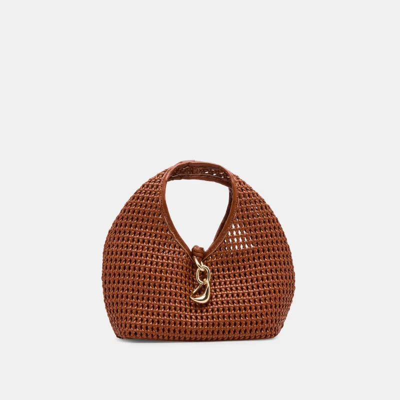DAHLIA WOVEN HANDBAG COGNAC WOVEN STELLA sold by Dolce Vita