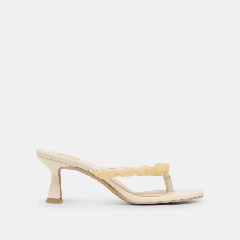 DAKSIE HEELS OFF WHITE LEATHER sold by Dolce Vita