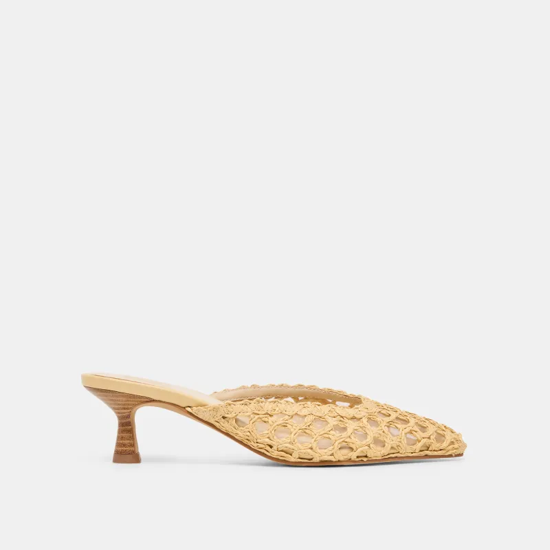 CLEO LOOP HEELS NATURAL RAFFIA sold by Dolce Vita