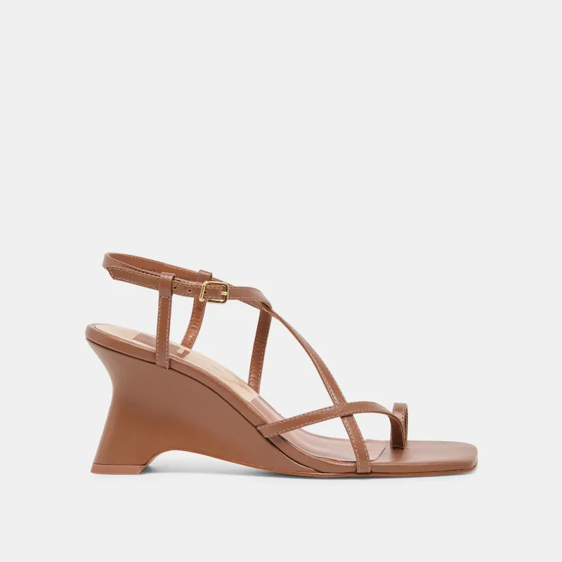 AYLEE WEDGES COGNAC LEATHER sold by Dolce Vita