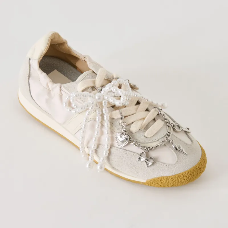 SARIYA SNEAKERS WHITE NYLON + SILVER CHARM BUNDLE sold by Dolce Vita
