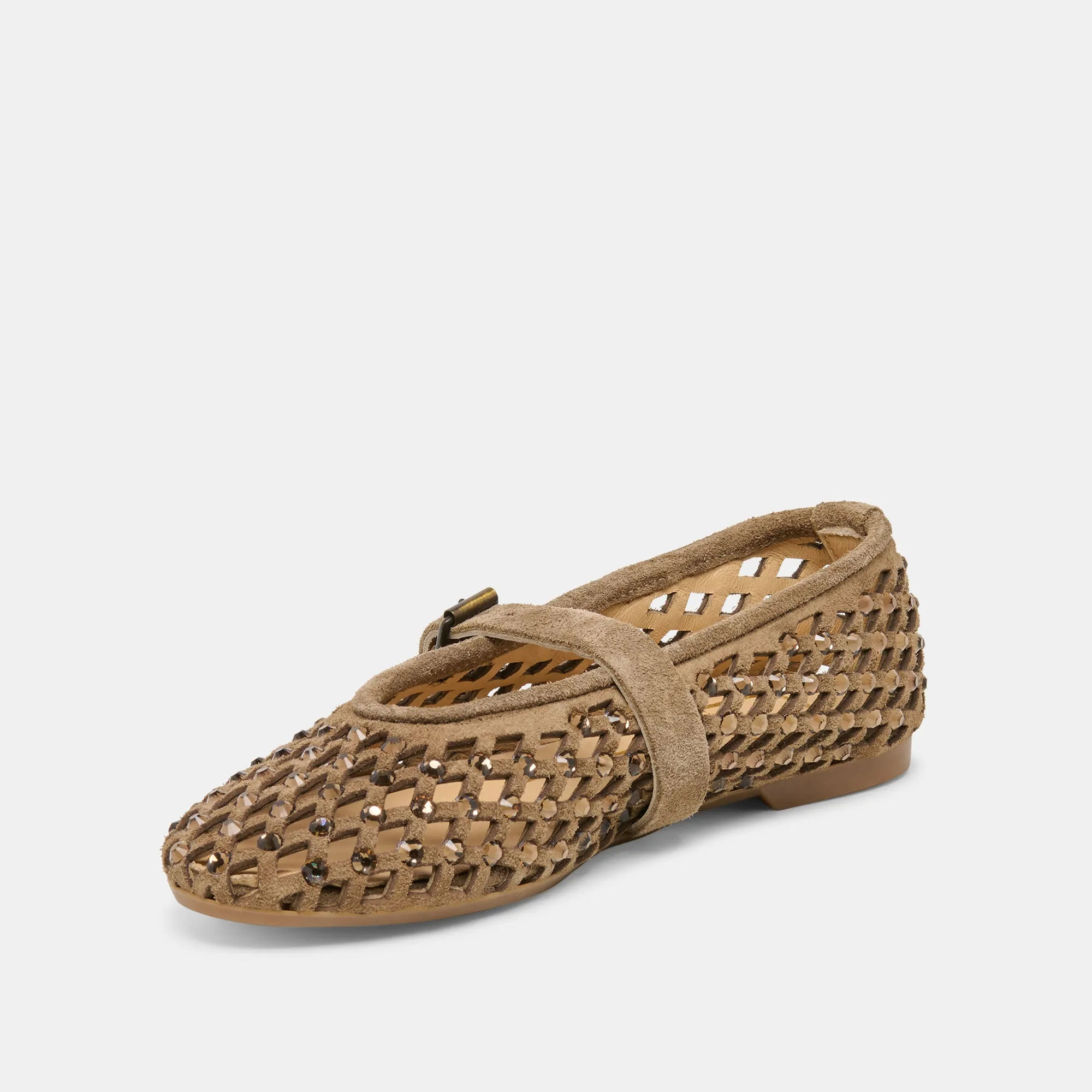 MAVIN RHINESTONE BALLET FLATS TAUPE SUEDE sold by Dolce Vita product image thumbnail 4