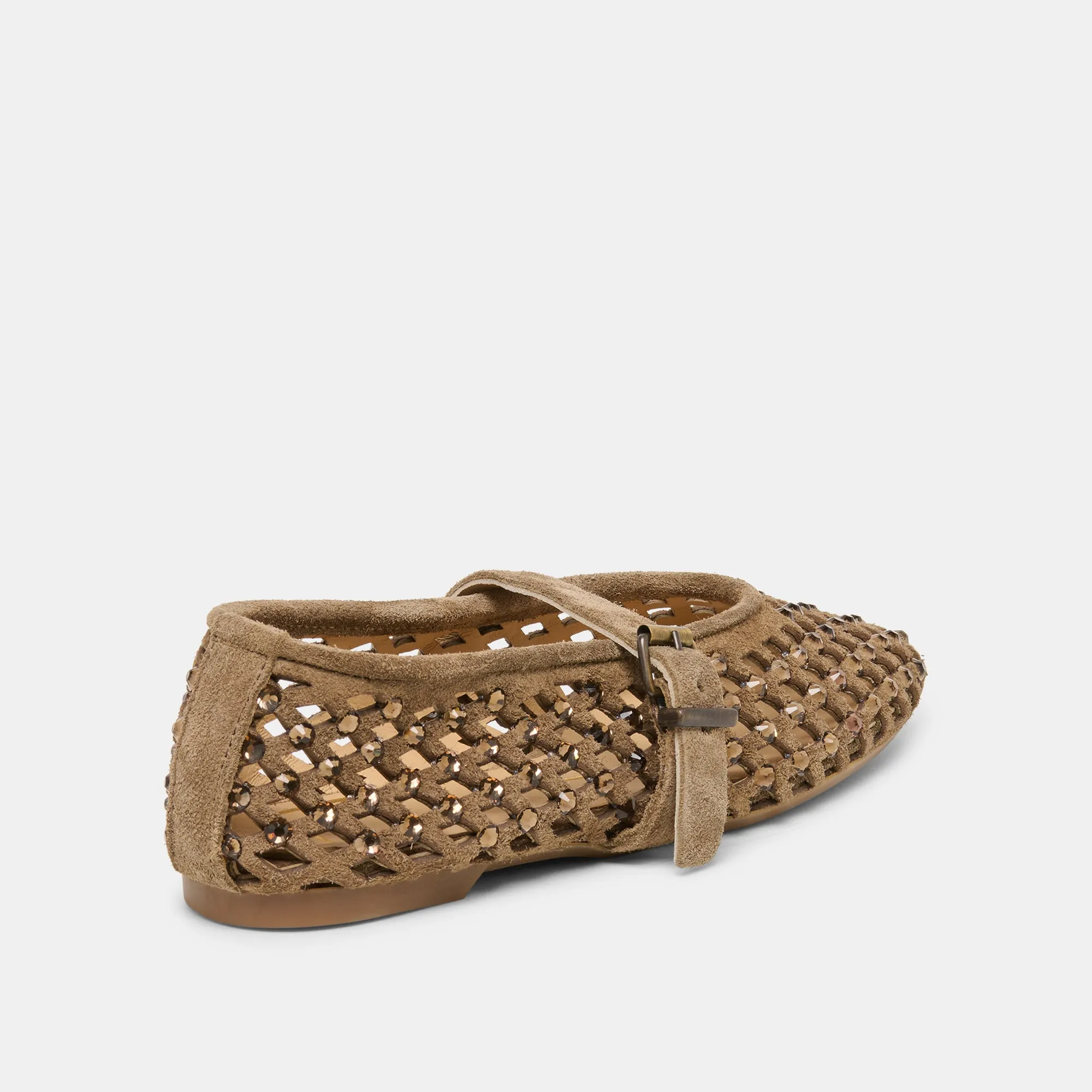 MAVIN RHINESTONE BALLET FLATS TAUPE SUEDE sold by Dolce Vita product image thumbnail 3