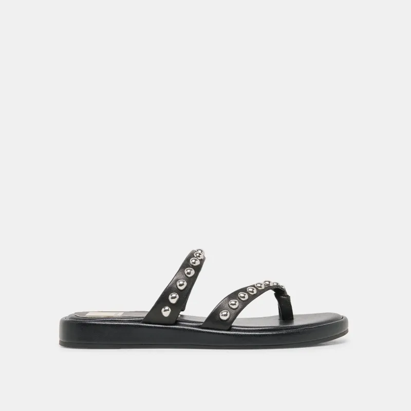 AMARY STUD SANDALS BLACK LEATHER sold by Dolce Vita