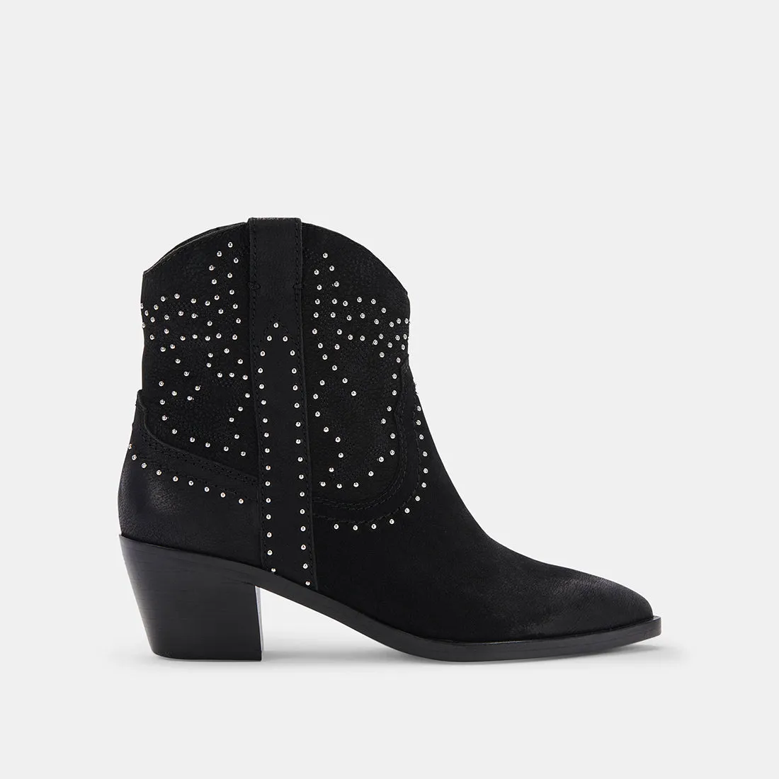 SOLOW STUD BOOTIES BLACK NUBUCK - re:vita sold by Dolce Vita