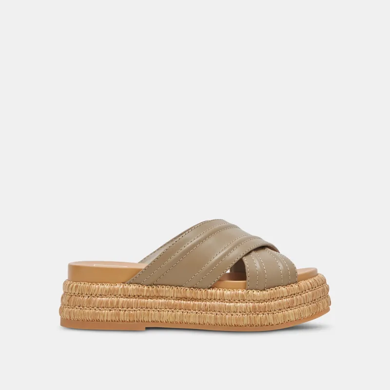 WESLEE SANDALS OLIVE LEATHER - re:vita sold by Dolce Vita