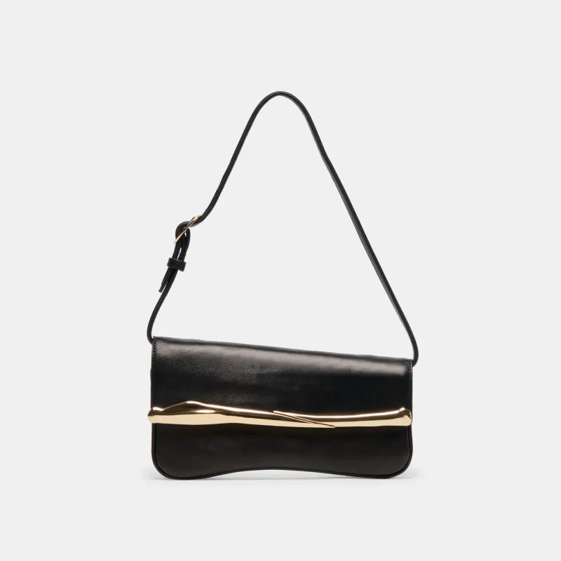 AZURA SHOULDER BAG BLACK LEATHER sold by Dolce Vita