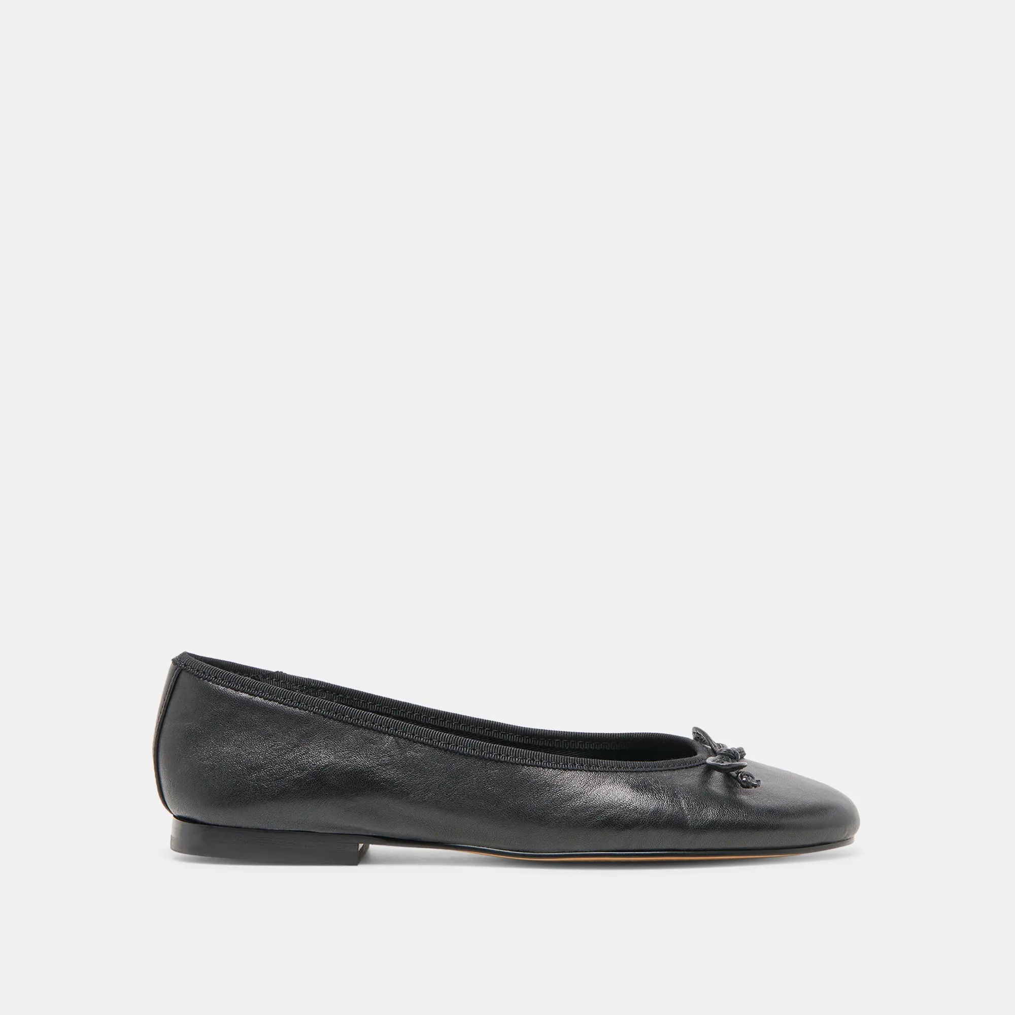 RITLA WIDE BALLET FLATS BLACK LEATHER sold by Dolce Vita