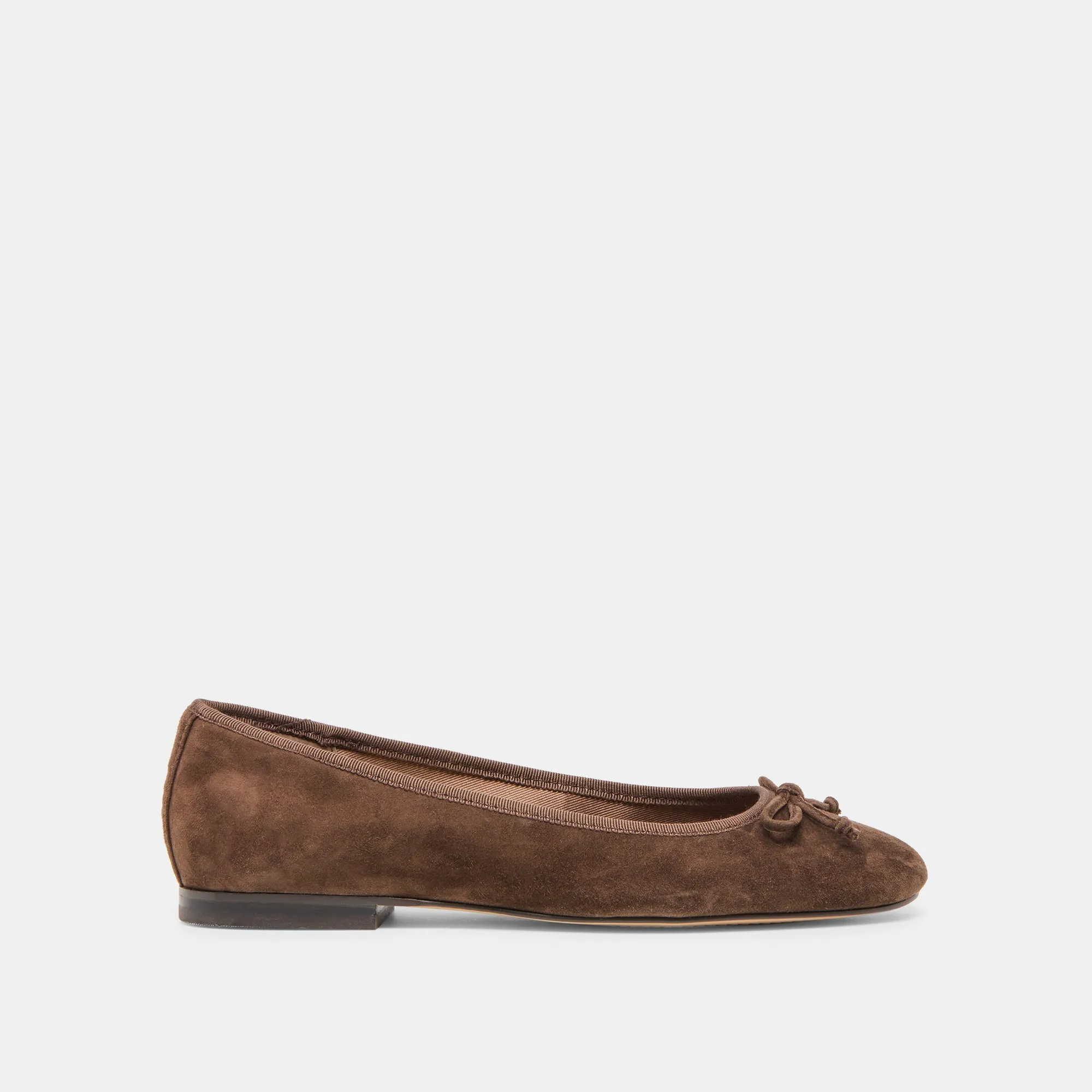 RITLA WIDE BALLET FLATS DK BROWN SUEDE sold by Dolce Vita