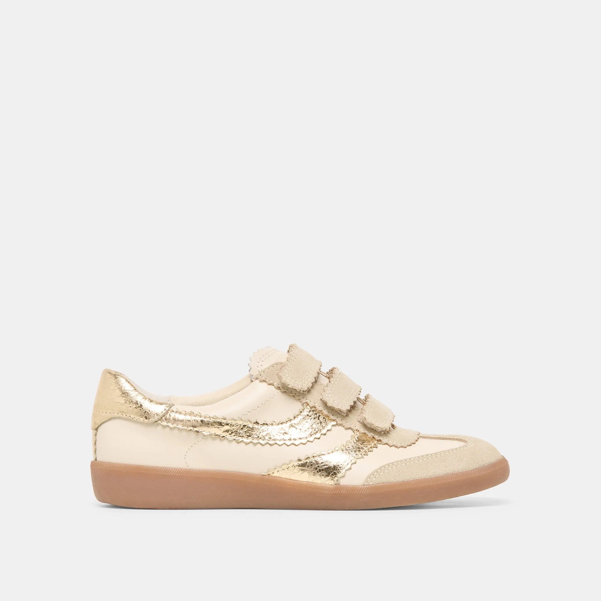 MERIT VELCRO SNEAKERS WHITE GOLD LEATHER sold by Dolce Vita