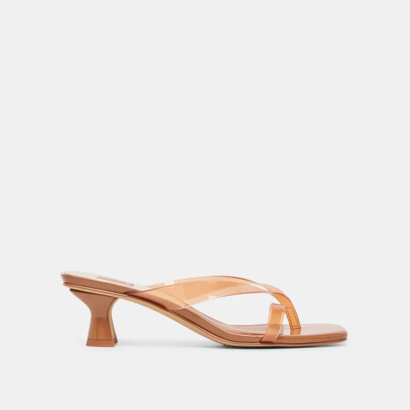 BREVEL VINYL WIDE HEELS WHISKEY JELLY made by Dolce Vita