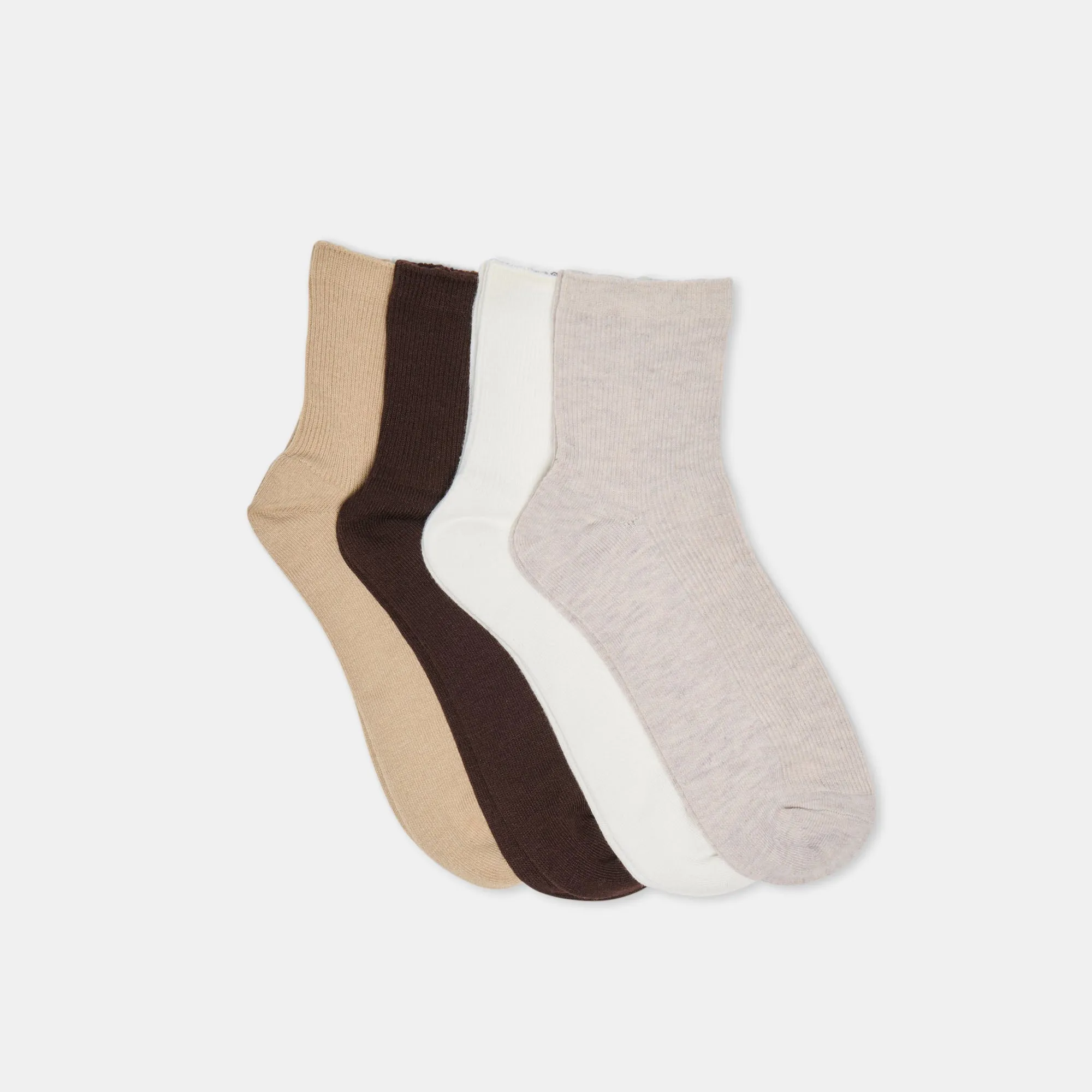 4 PACK RIBBED ANKLET SOCKS OATMEAL MULTI sold by Dolce Vita
