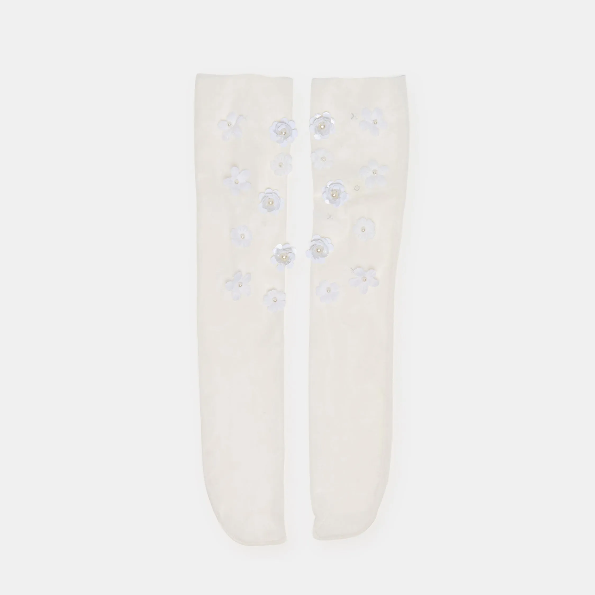 FLORAL CHIFFON SLOUCH SOCKS WHITE sold by Dolce Vita
