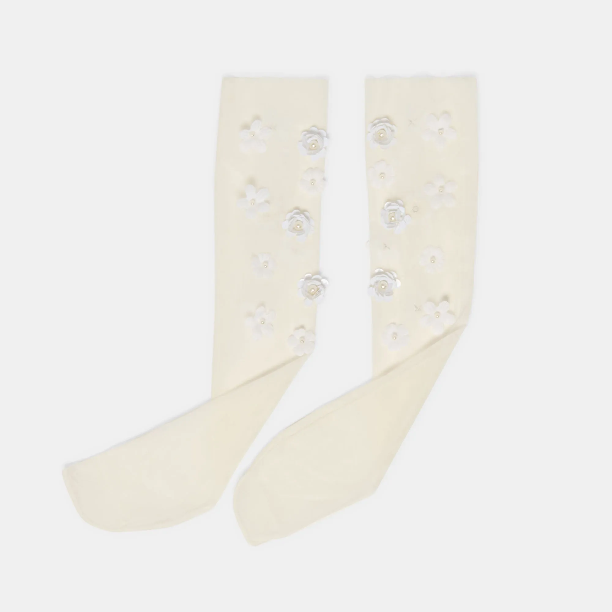 FLORAL CHIFFON SLOUCH SOCKS WHITE sold by Dolce Vita product image thumbnail 2
