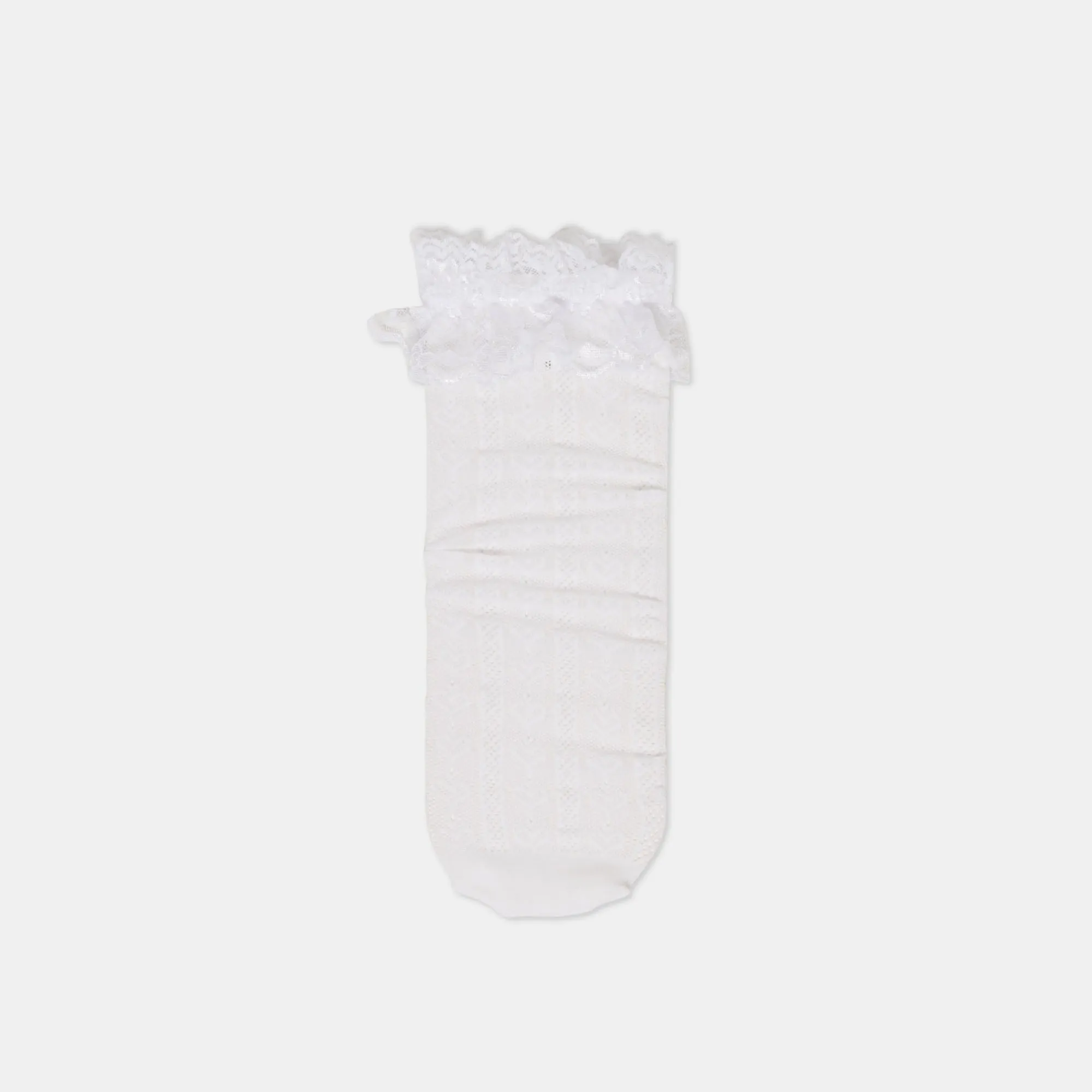 LACE RUFFLE CREW SOCKS WHITE sold by Dolce Vita