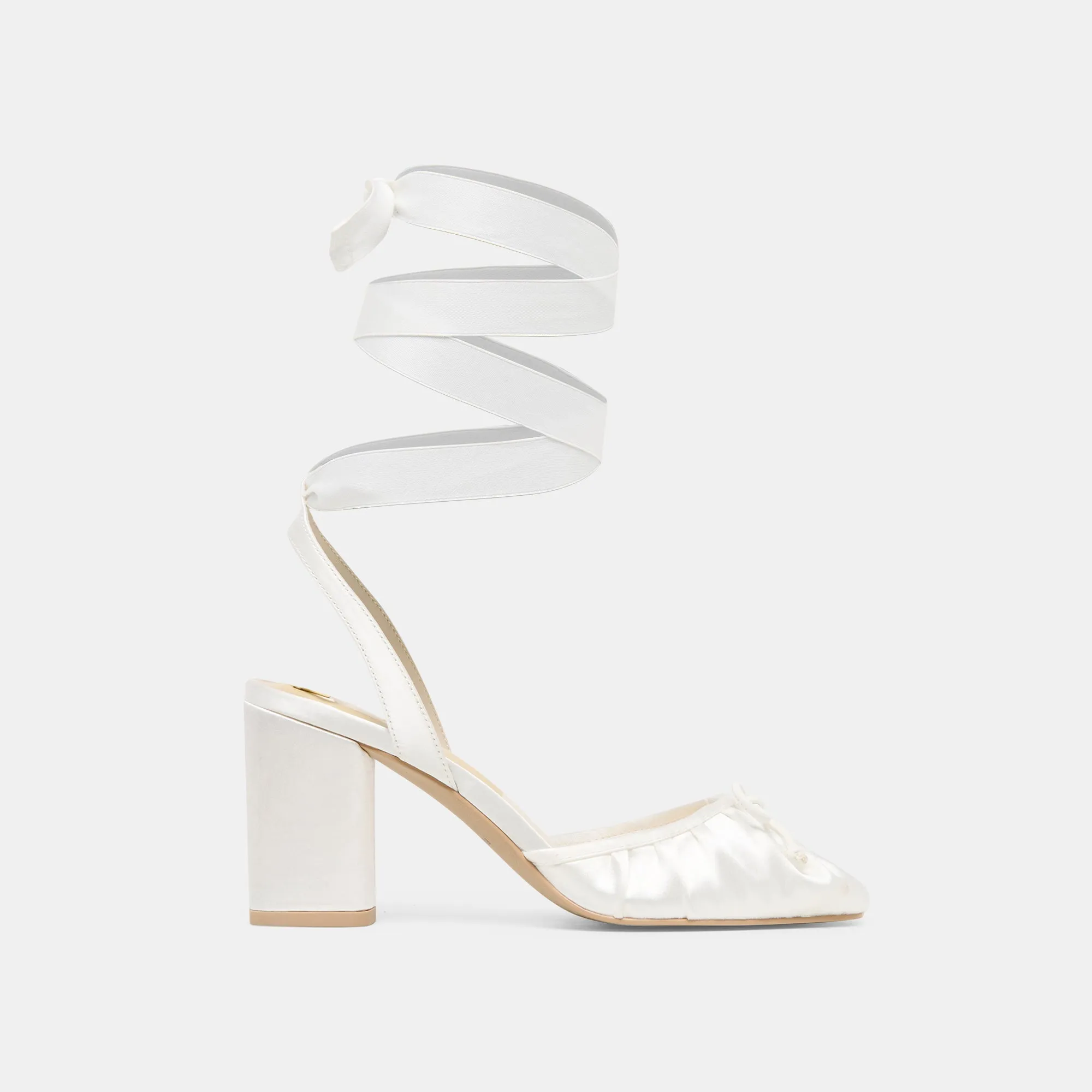 TISHA HEELS TRUE WHITE SATIN sold by Dolce Vita