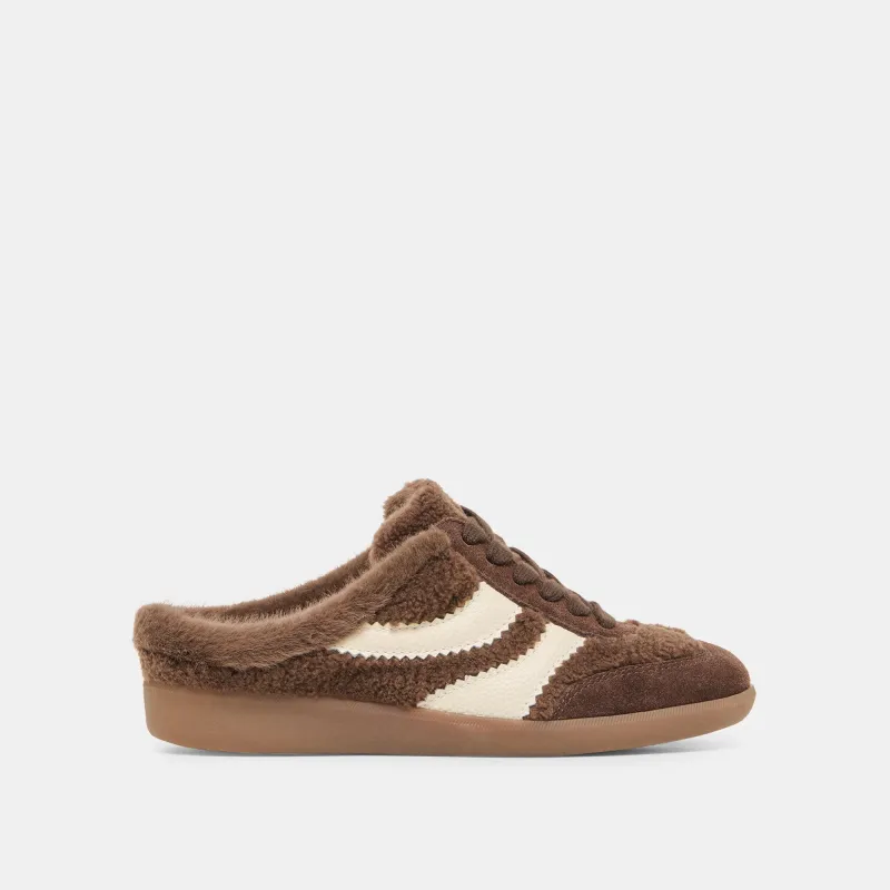 MERIT SLIDE PLUSH SNEAKERS DK BROWN PLUSH sold by Dolce Vita