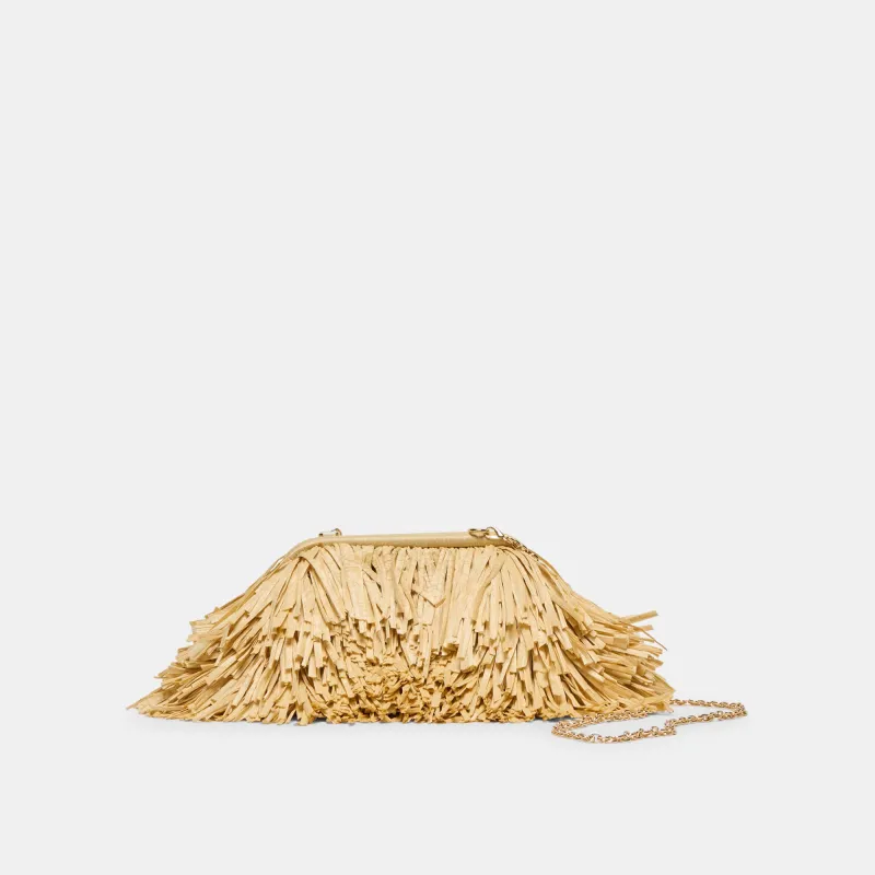 SERINA CLUTCH NATURAL RAFFIA made by Dolce Vita
