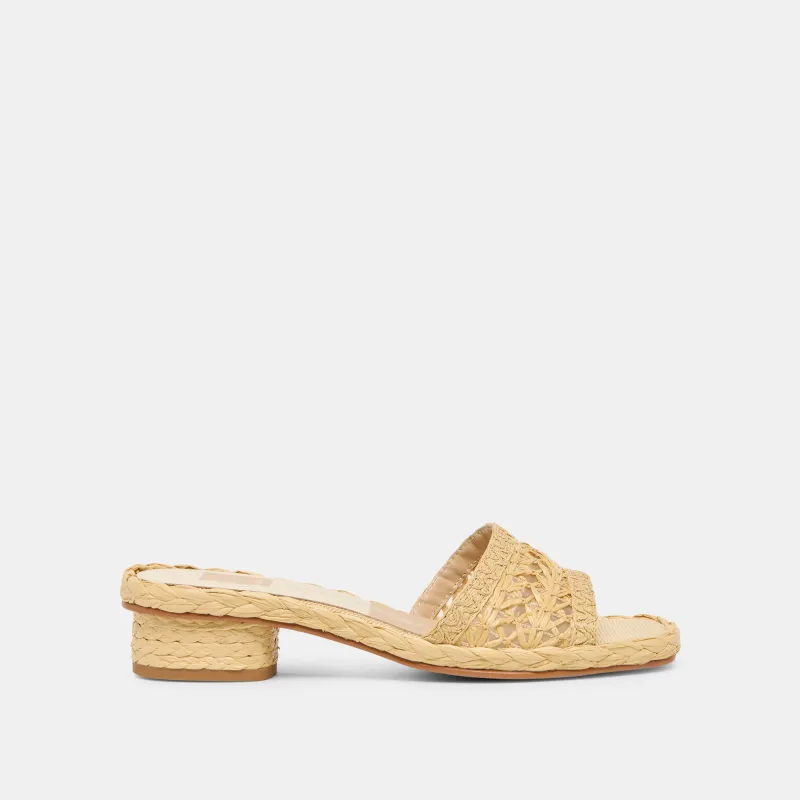 DIXI WIDE SANDALS LT NATURAL CROSS HATCH RAFFIA made by Dolce Vita