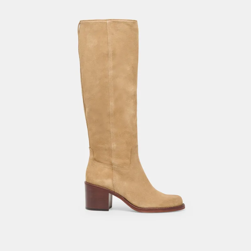 LUCYLE WIDE CALF BOOTS DK TAUPE SUEDE sold by Dolce Vita