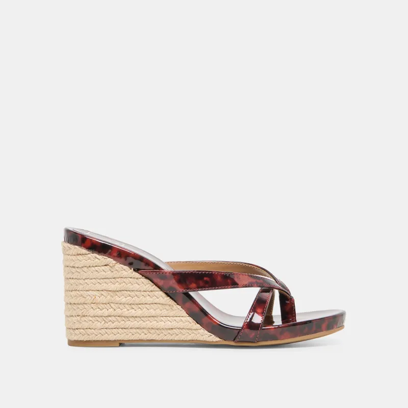 HELAN ESPADRILLE WEDGES TORTOISE PATENT LEATHER made by Dolce Vita
