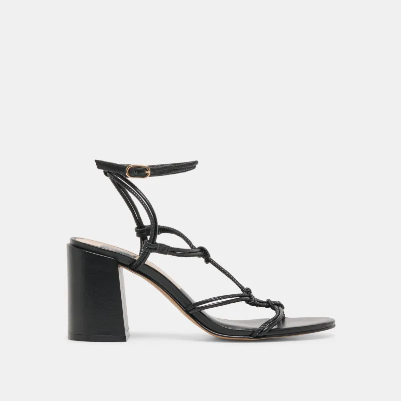 FIZZY HEELS BLACK LEATHER made by Dolce Vita