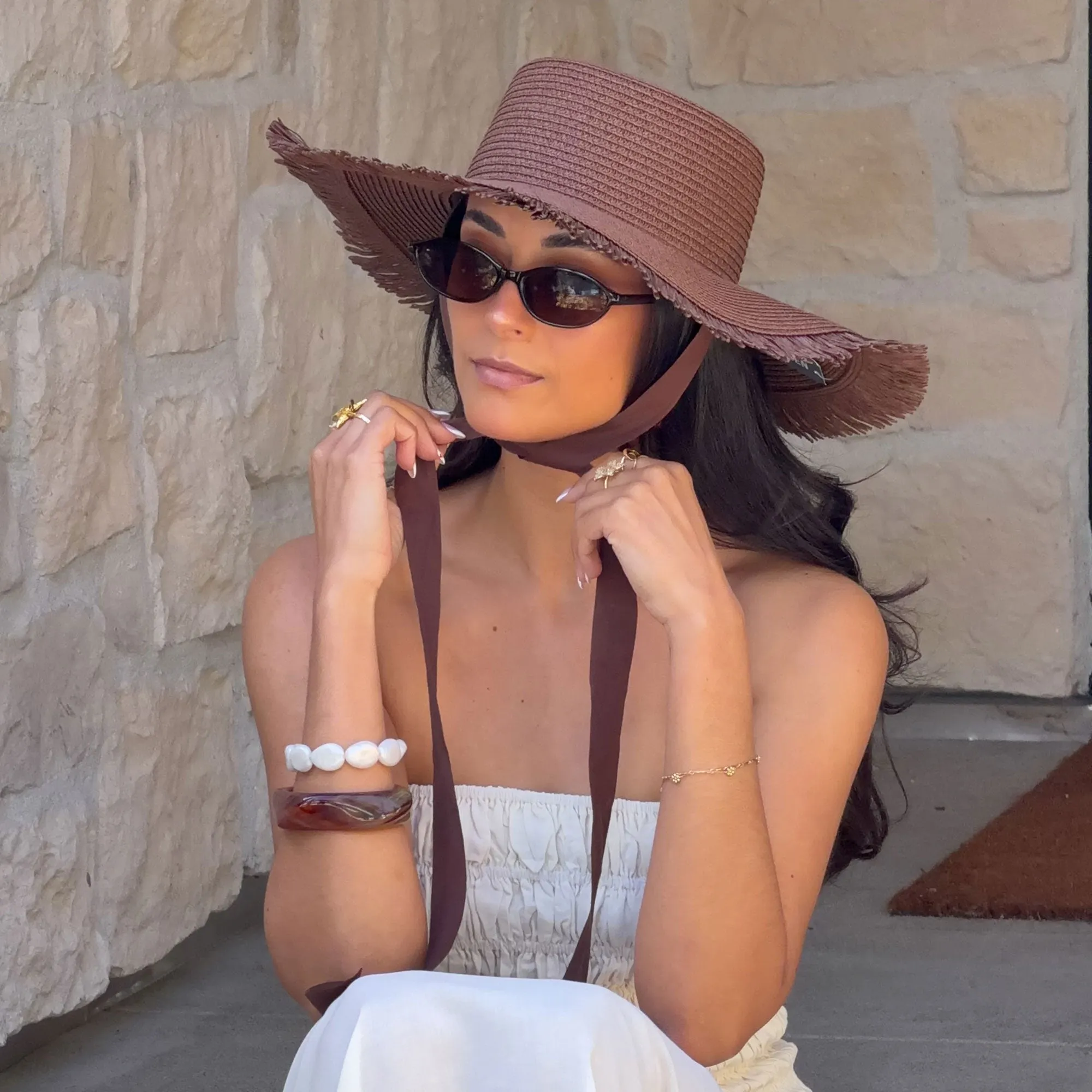 FLOPPY SUNHAT DARK BROWN sold by Dolce Vita product image thumbnail 4