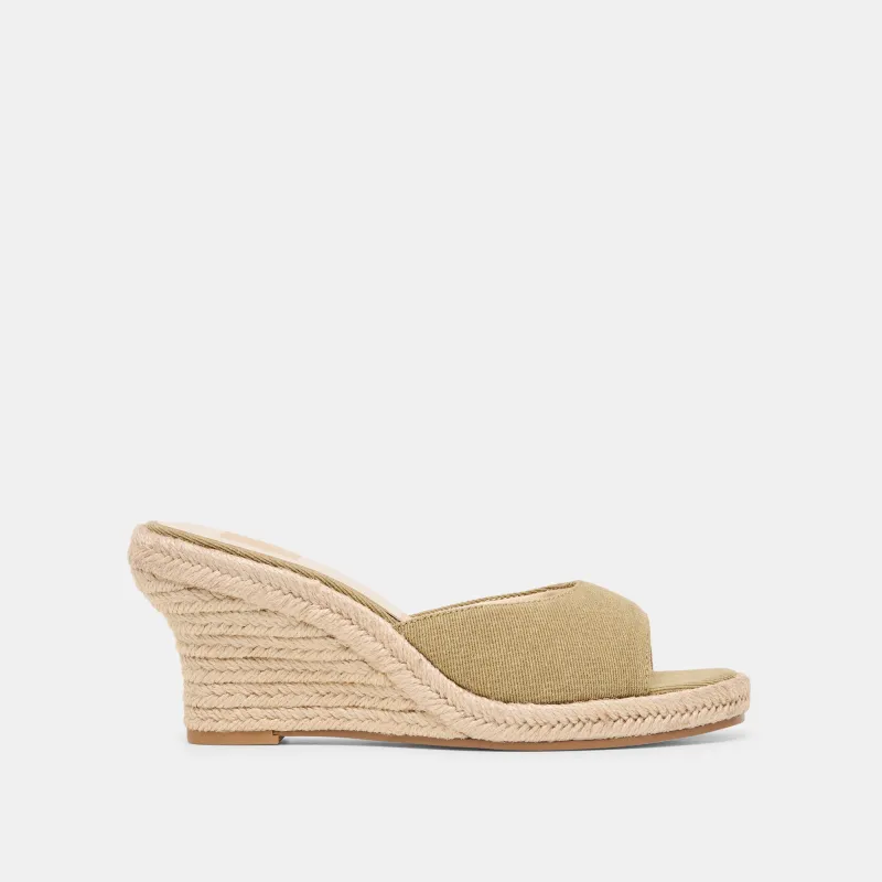 VAYA WEDGES KHAKI LINEN made by Dolce Vita
