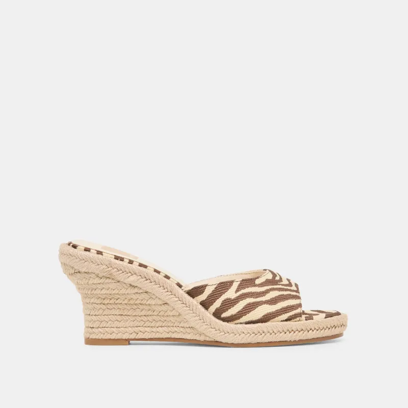 VAYA WEDGES BEIGE ZEBRA RAFFIA sold by Dolce Vita