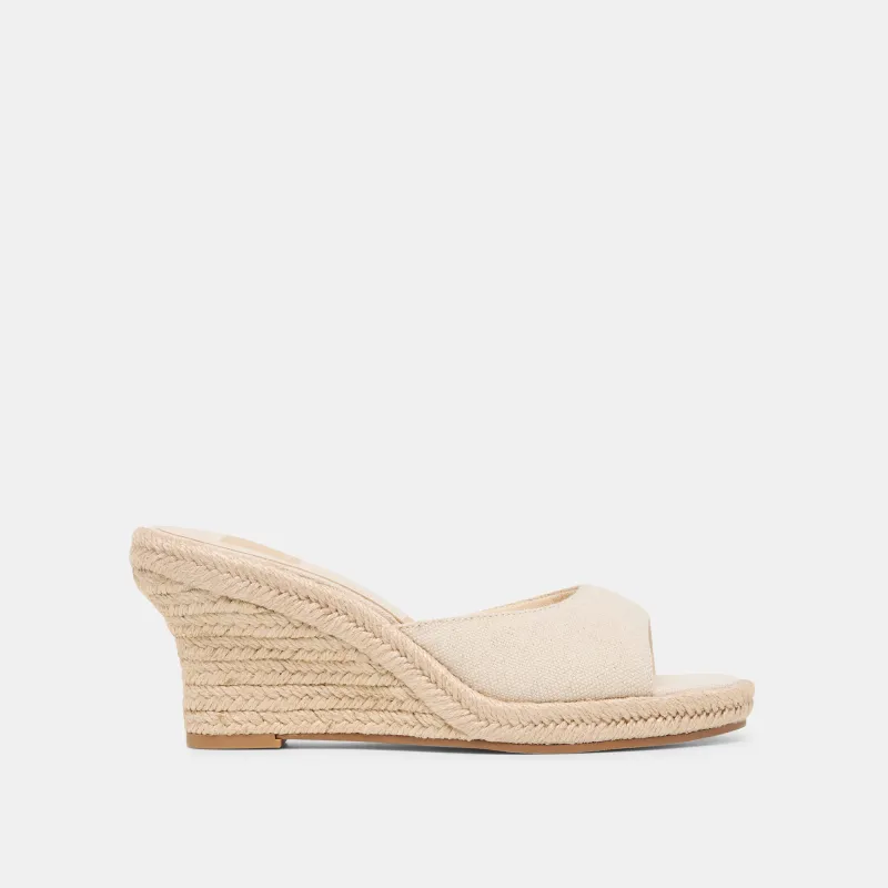 VAYA WEDGES ECRU LINEN sold by Dolce Vita