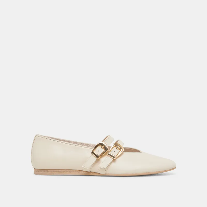 BAYLEE BALLET FLATS IVORY LEATHER - re:vita sold by Dolce Vita