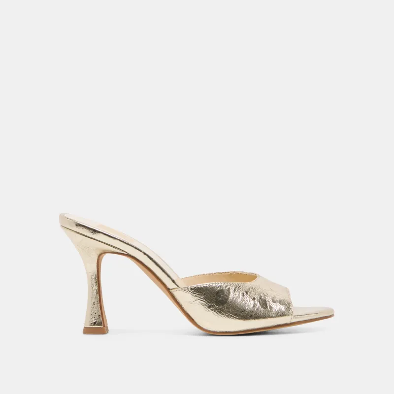 ROSHA HEELS PLATINUM DISTRESSED LEATHER sold by Dolce Vita