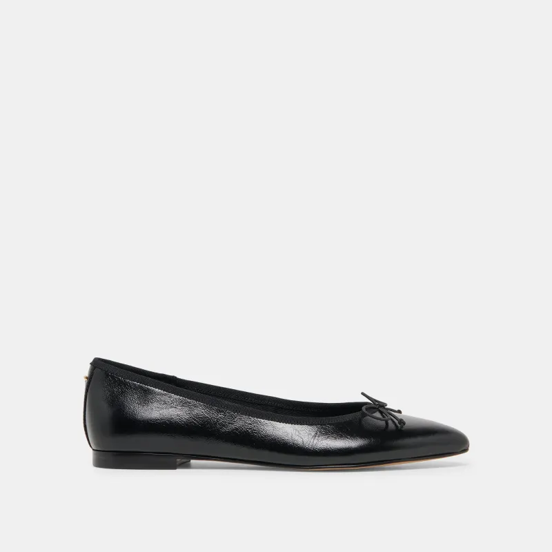 CELIO BALLET FLATS BLACK LEATHER sold by Dolce Vita