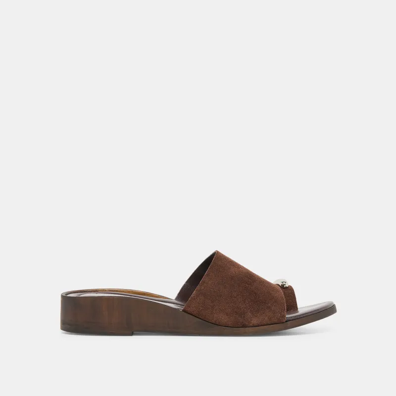 MOXY SANDALS DK BROWN SUEDE sold by Dolce Vita
